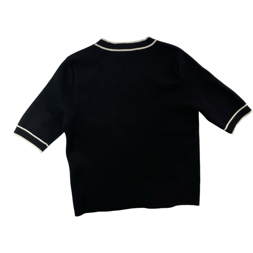 DKNY 2-PIECE SET Knit Slit Skirt & Shirt Black Eggnog Size XS MSRP$148 NWT - Picture 7 of 11